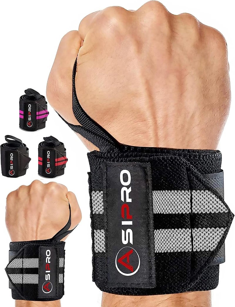 ASIPRO Wrist Wraps for Weightlifting 18" Wrist Straps for Weightlifting Weight Lifting Wrist Wraps for Men & Women, Muñequeras para Gym Wrist Support for Working Out, Gym Wrist Wraps for Powerlifting - Image 1